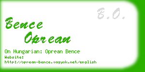 bence oprean business card